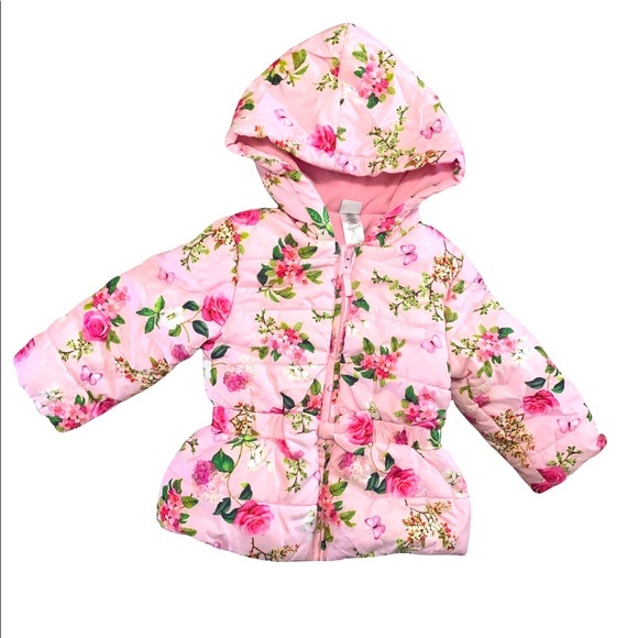 Little Me Other - Little Me Floral Pink Puffer Baby Jacket